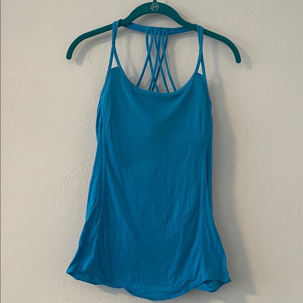 Teal Lululemon Strappy Tank Top with Bra Sz 4
